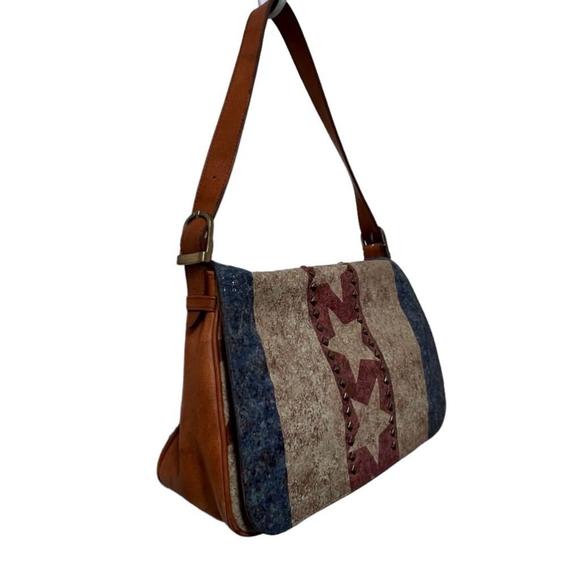 Isabella Fiore Rare Vintage Patriotic Heathered Shimmer Design Purse - Picture 11 of 16